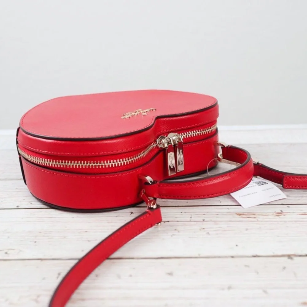 NWT Kate Spade Love Shack Heart Crossbody Purse Leather Candied Cherry Red - Picture 10 of 12